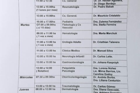 Horario de consultorio 2018