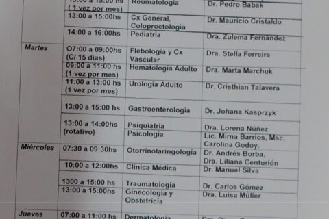 Horario consultorio 2018