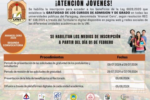 Flyer convocatoria a 2do semestre Arancel Cero