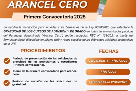 flyer convocatoria Arancel Cero